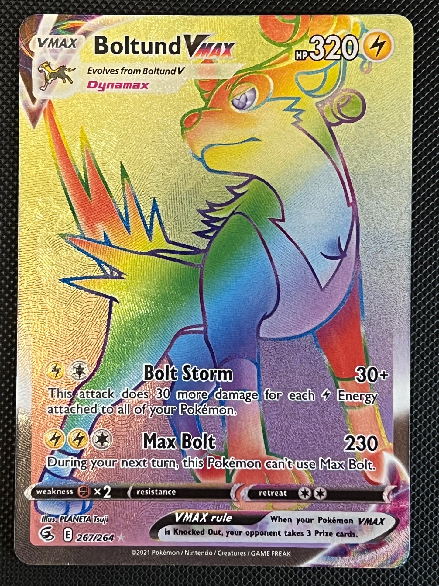 Boltund VMax - 267/264 Fusion Strike Rainbow Rare Holo VMax