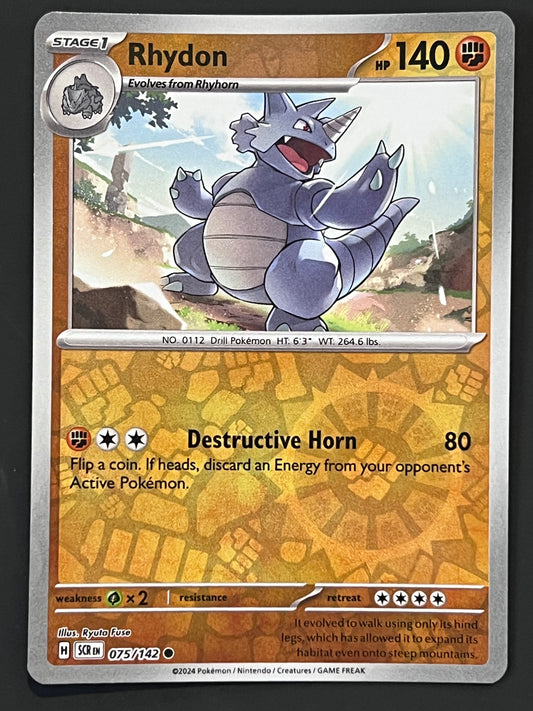 075/142 Rhydon - Pokémon Stellar Crown Common Reverse