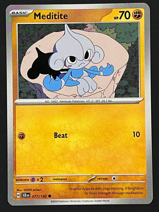 077/142 Meditite - Pokémon Stellar Crown Common