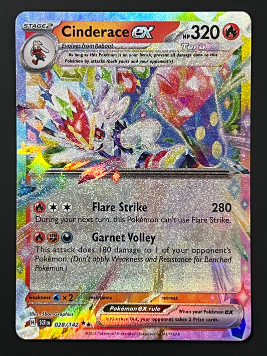 028/142 Cinderace Ex - Pokémon Stellar Crown Double Rare