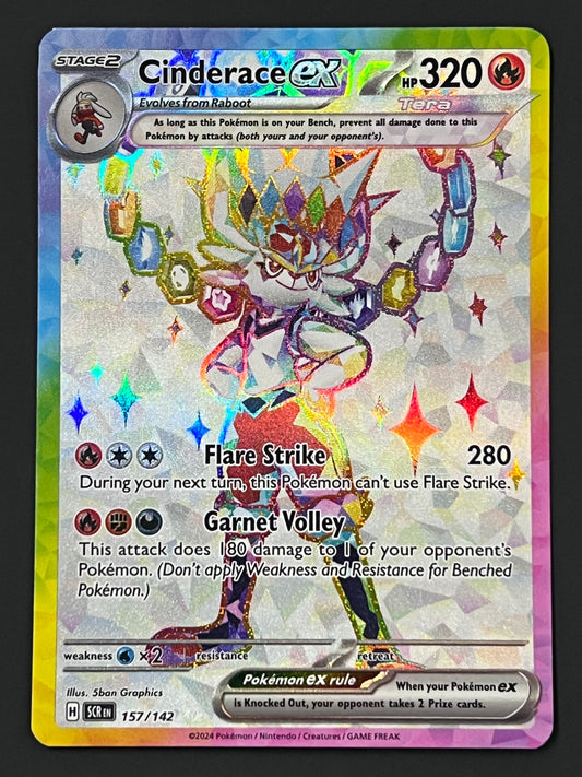 157/142 Cinderace Ex - Pokémon Stellar Crown Ultra Rare