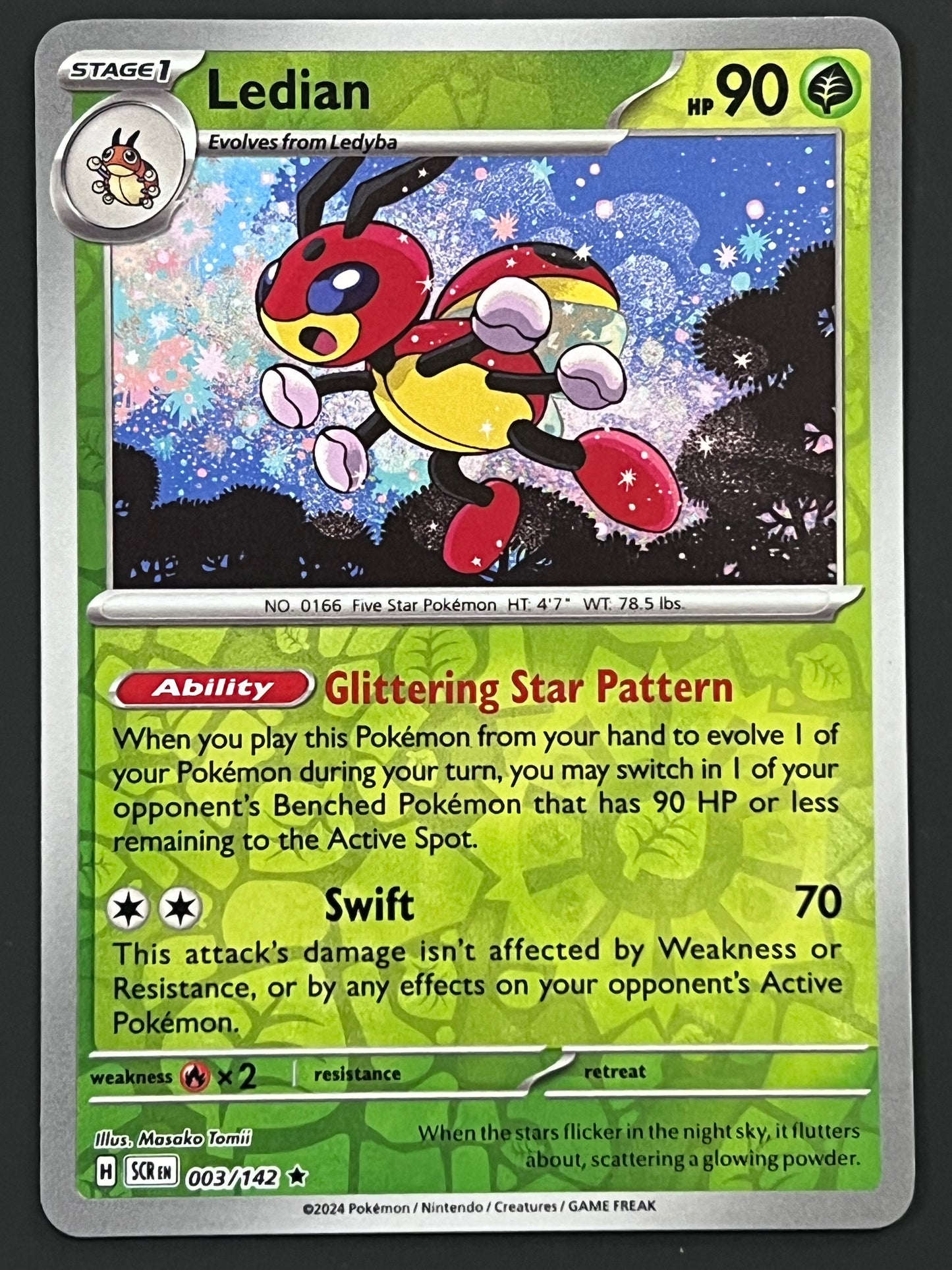 003/142 Ledian - Pokémon Stellar Crown Rare Reverse