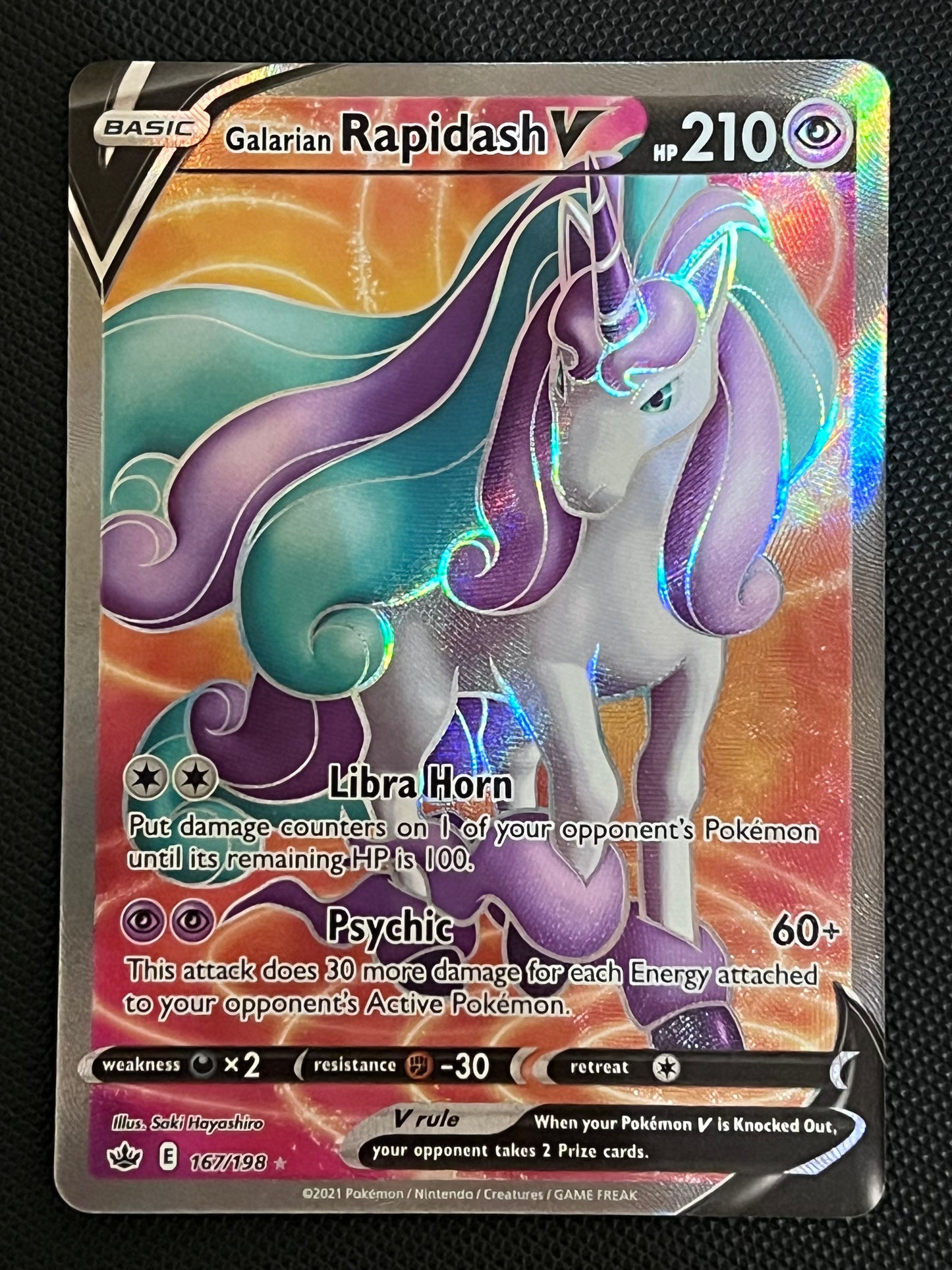 167/198 Galarian Rapidash V - Pokémon Chilling Reign Full Art