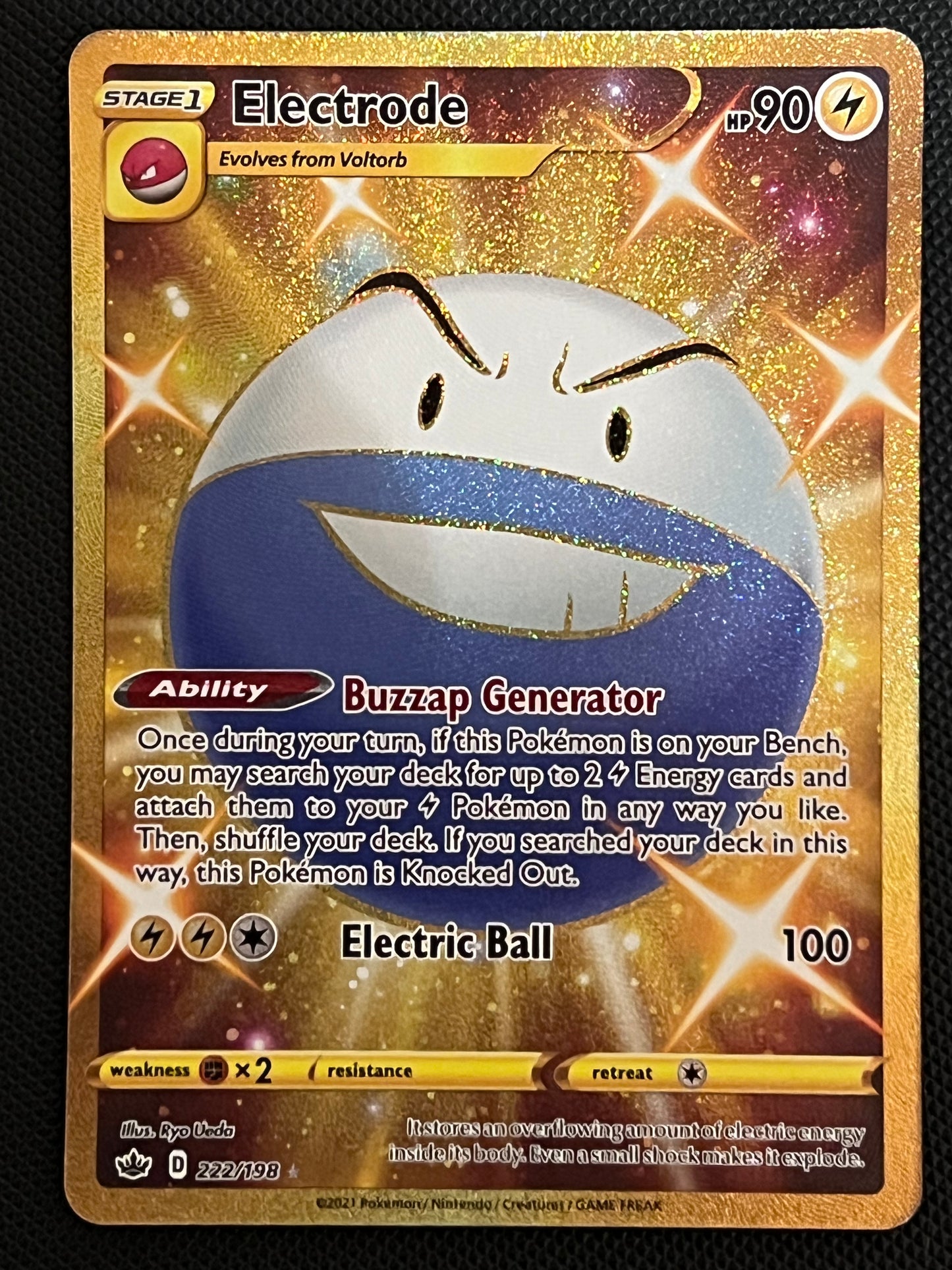 Electrode - 222/198 Chilling Reign Secret Rare Holo Gold