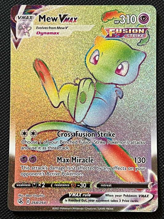 Mew VMax - 268/264 Fusion Strike Rainbow Rare Holo VMax