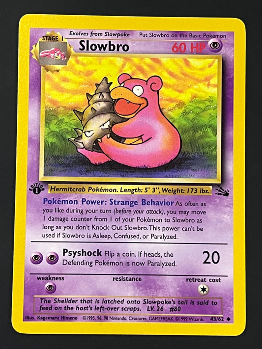 43/62 Slowbro - Pokémon Fossil 1st Edition Uncommon