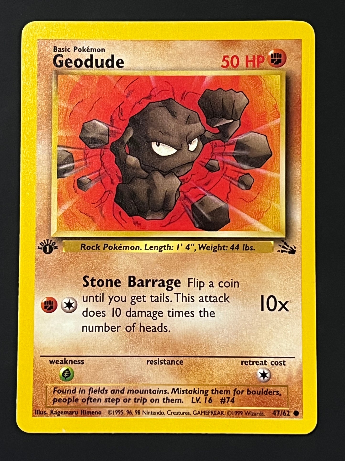 47/62 Geodude - Pokémon Fossil 1st Edition Common