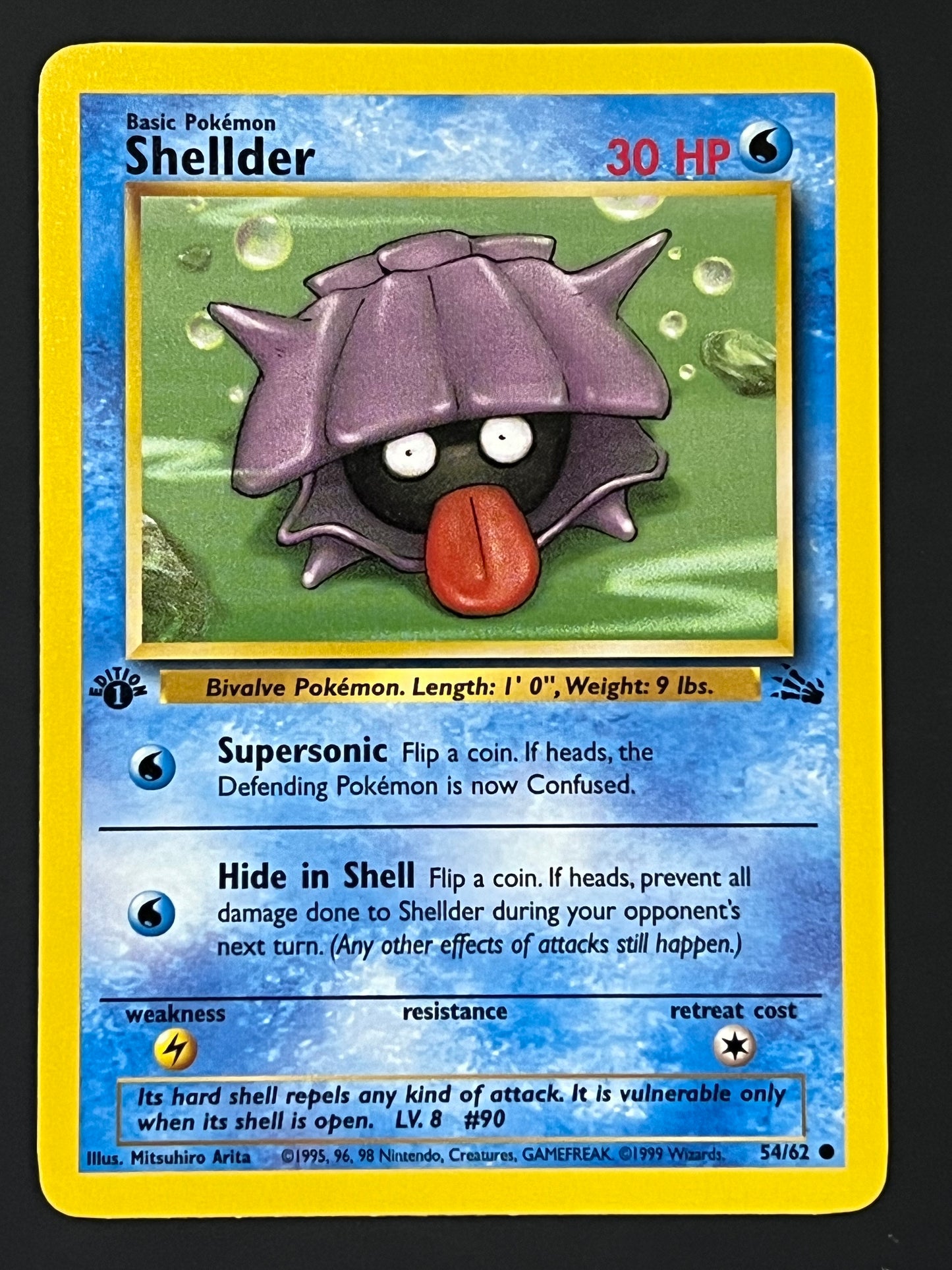 54/62 Shellder - Pokémon Fossil 1st Edition Common