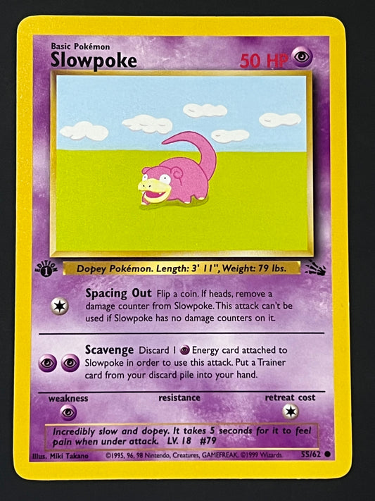 55/62 Slowpoke - Pokémon Fossil 1st Edition Common