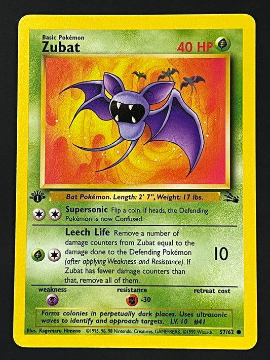 57/62 Zubat - Pokémon Fossil 1st Edition Common