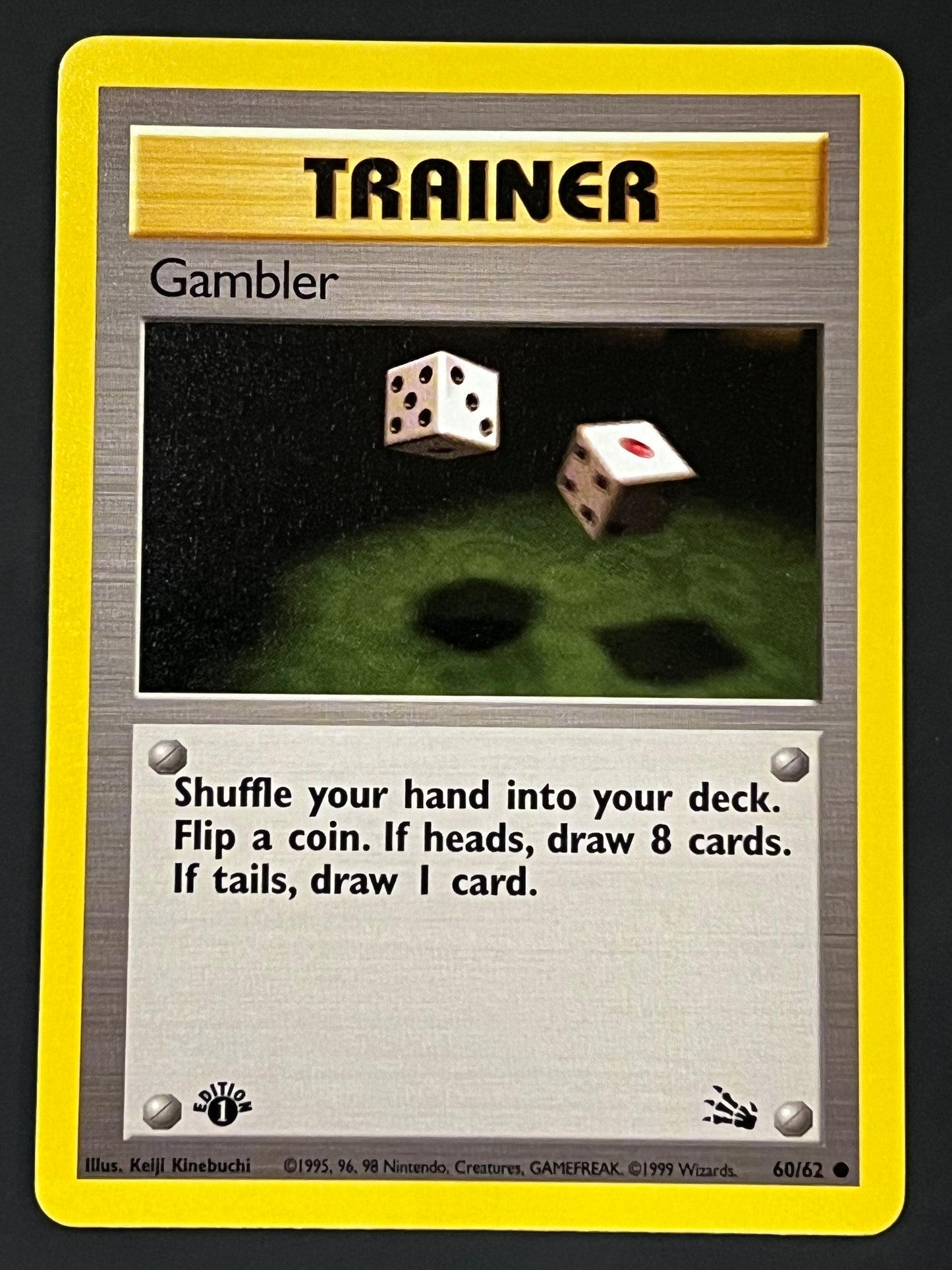 59/62 Gambler - Pokémon Fossil 1st Edition Common