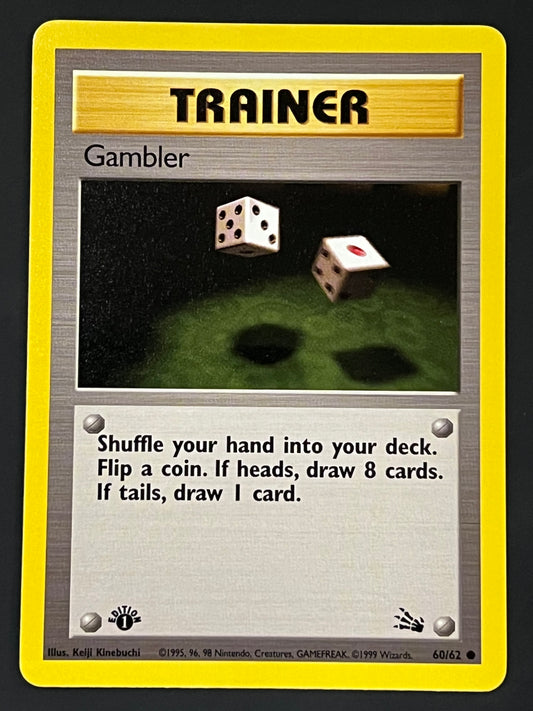 59/62 Gambler - Pokémon Fossil 1st Edition Common