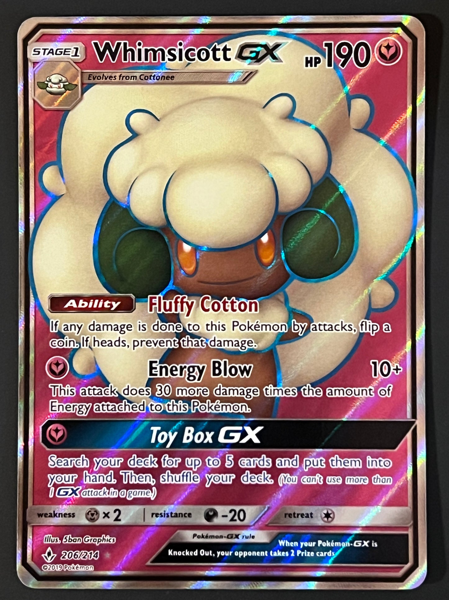 206/214 Whimsicott Gx  - Pokémon Unbroken Bonds Full Art