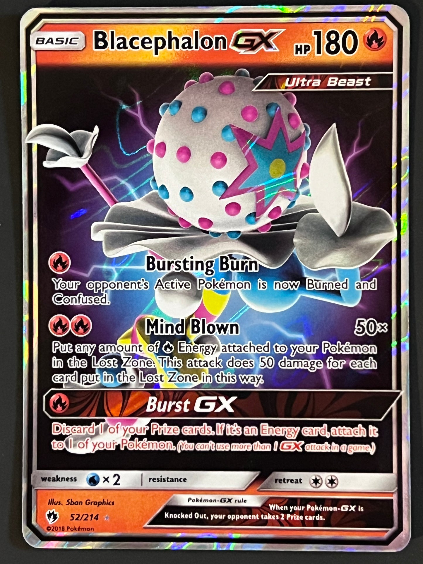 052/214 Blacephalon Gx - Pokémon Lost Thunder Ultra Rare