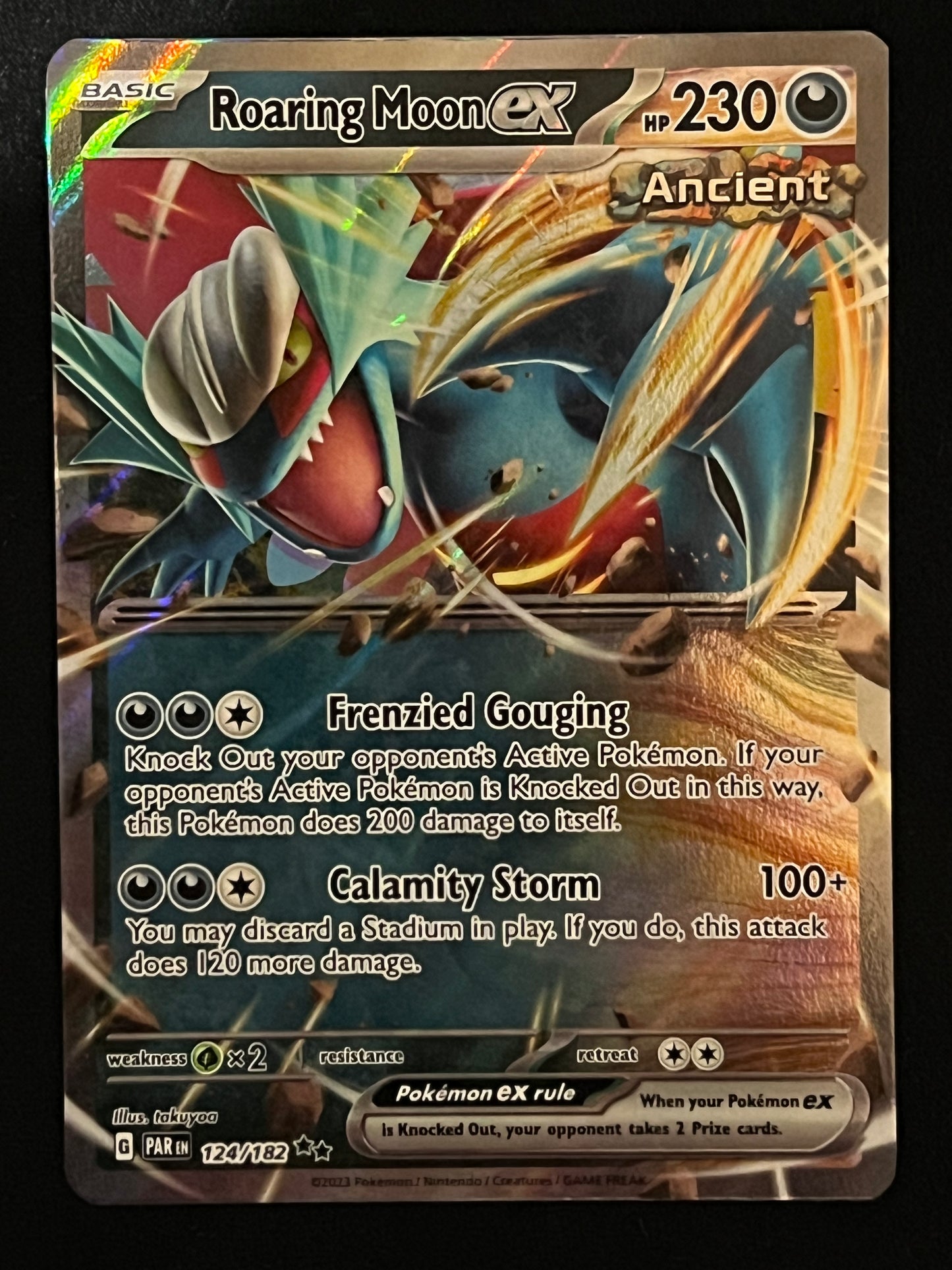 124/182 Roaring Moon Ex - Pokémon Paradox Rift Double Rare