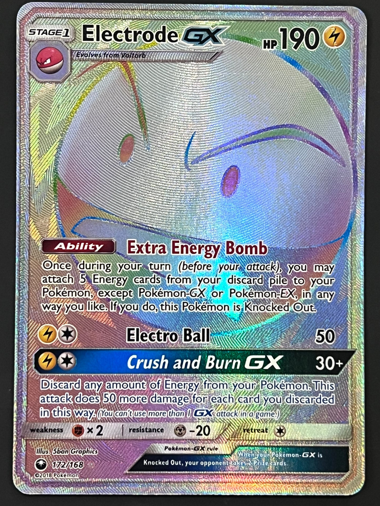 172/168 Electrode Gx - Pokémon Celestial Storm Rainbow Secret Rare