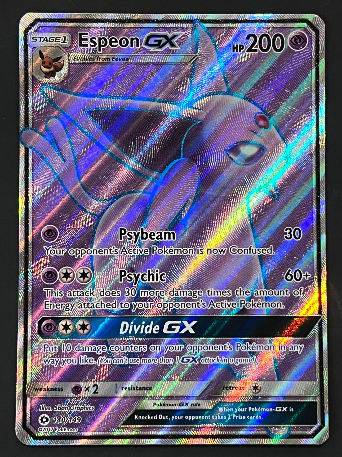 140/149 Espeon Gx - Pokémon Sun/Moon Base Full Art