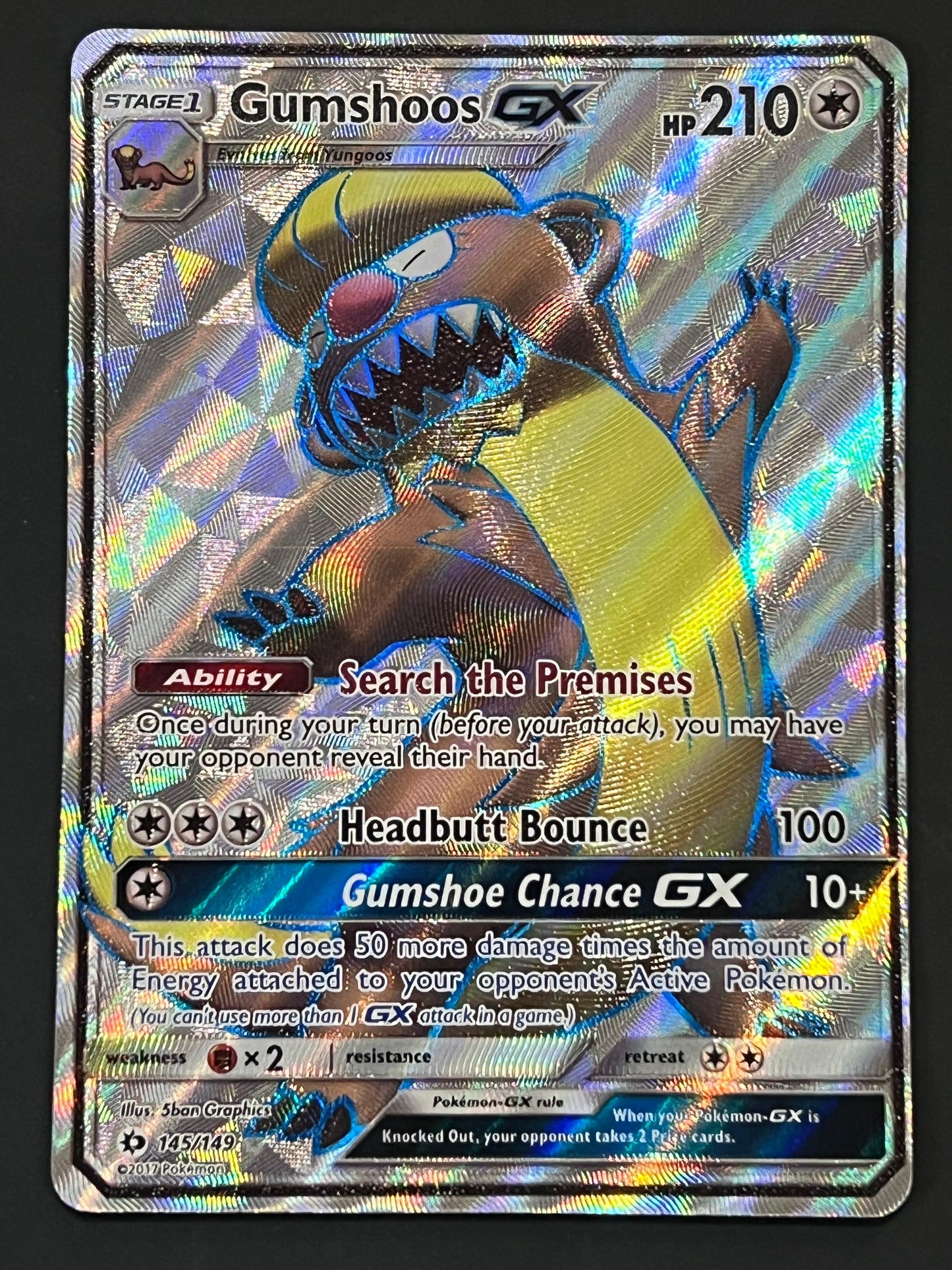 145/149 Gumshoos Gx - Pokémon Sun/Moon Base Full Art