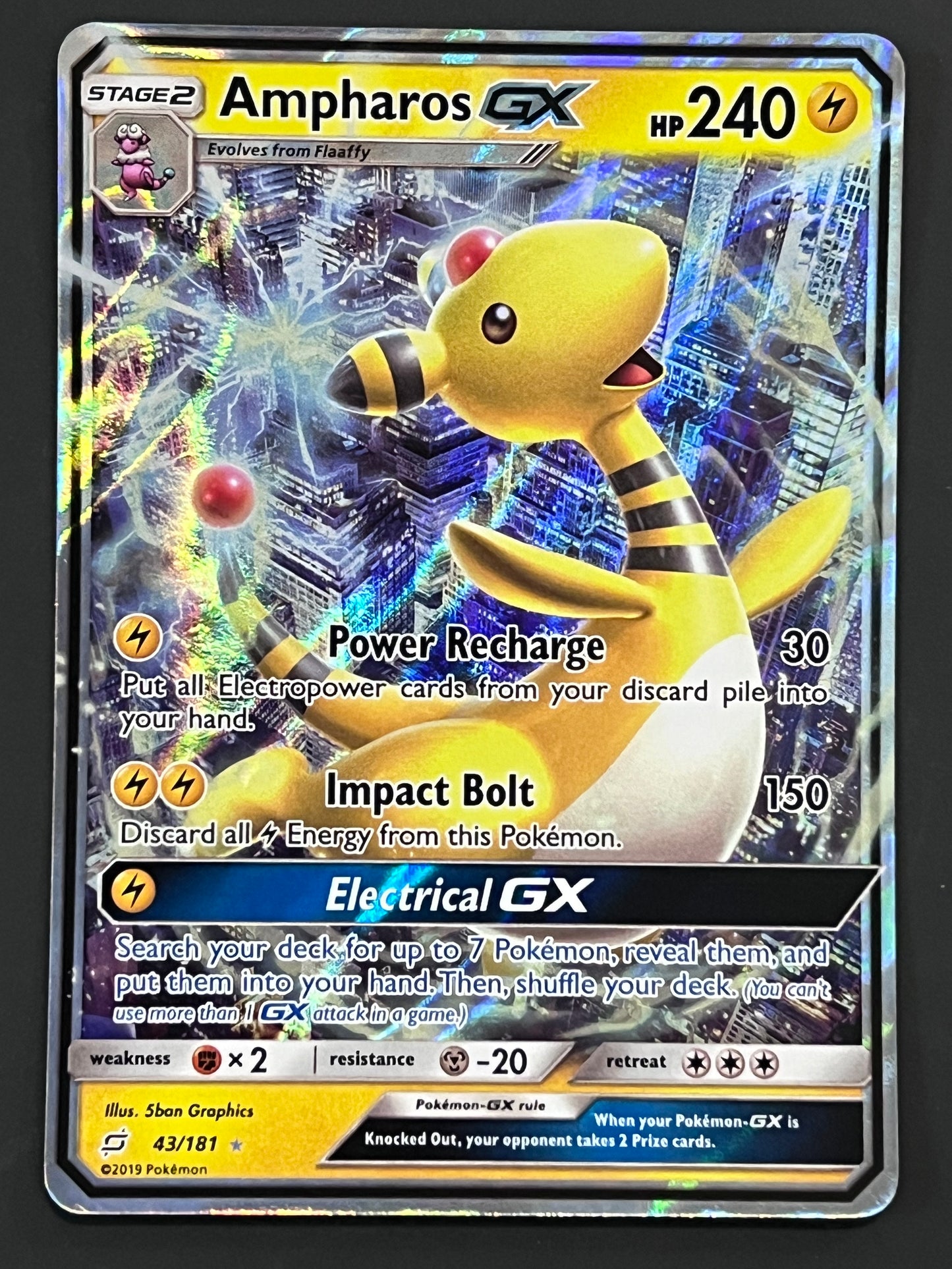 043/181 Ampharos Ex - Pokémon Team Up Ultra Rare