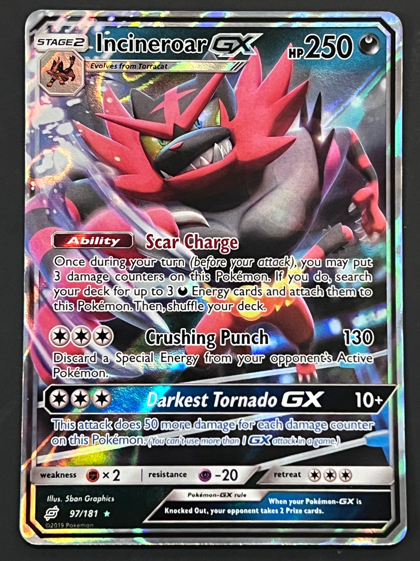 097/181 Incineroar Ex - Pokémon Team Up Ultra Rare