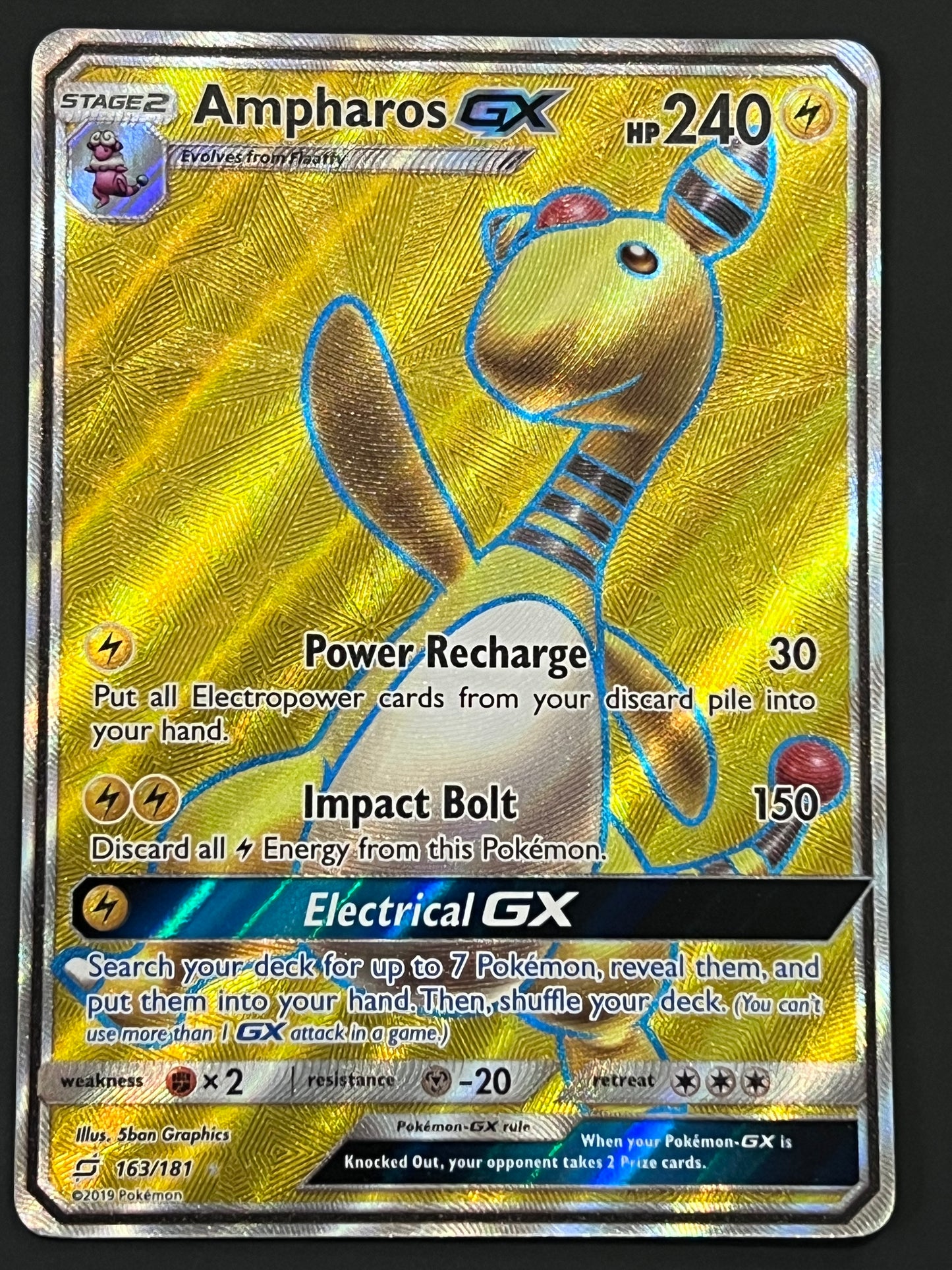 163/181 Ampharos Gx - Pokémon Team Up Full Art