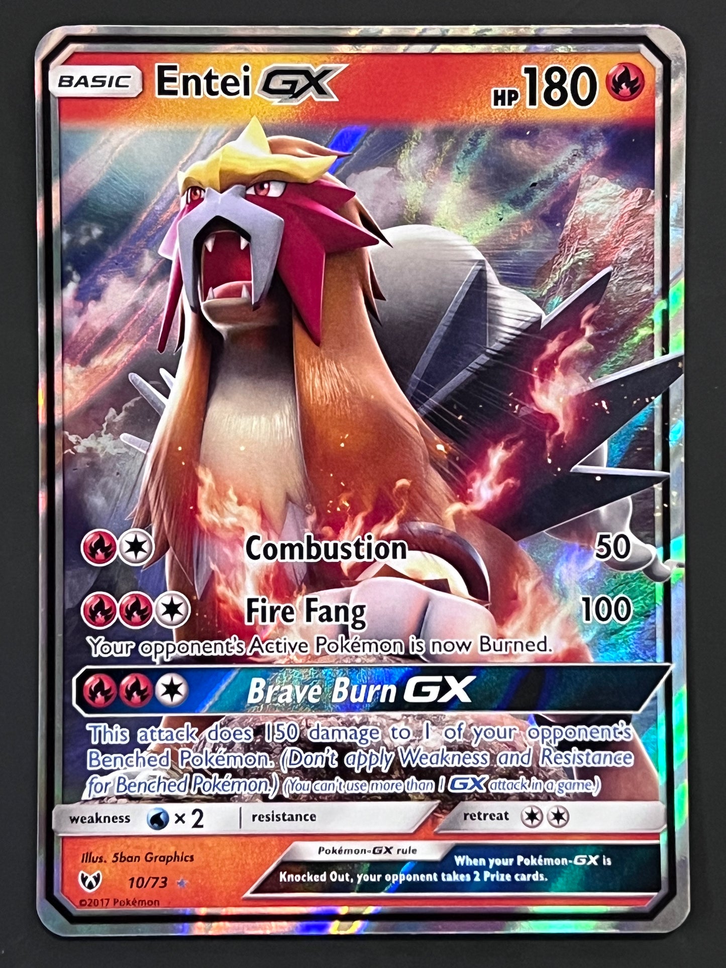 10/73 Entei Gx - Pokémon Shining Legends Ultra Rare