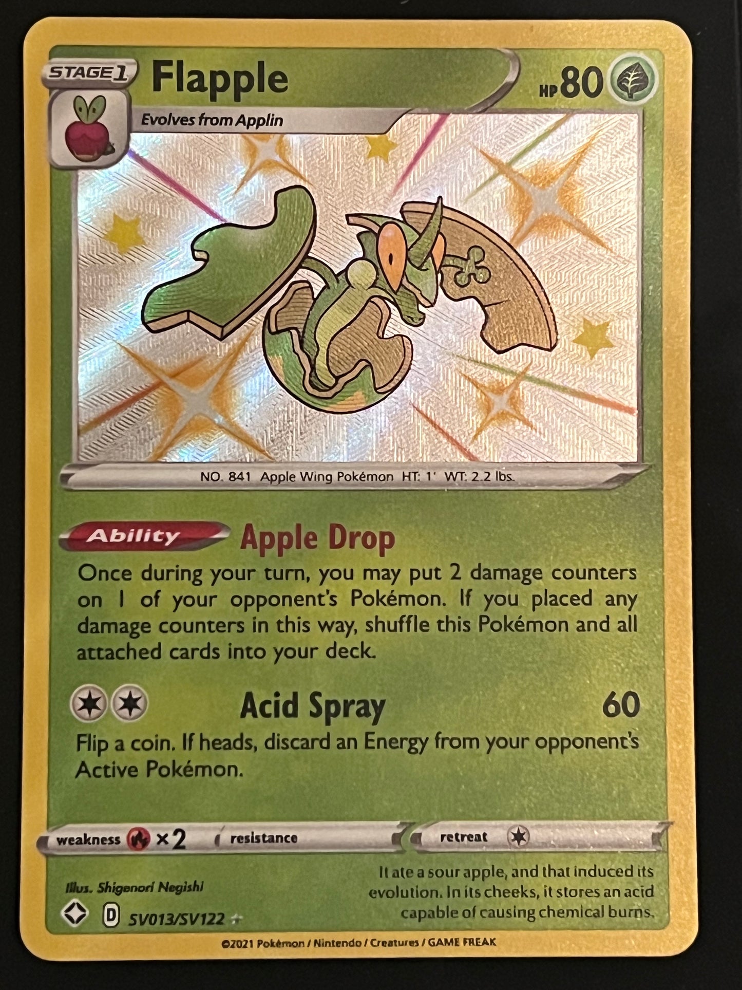 Flapple - SV013/SV122 Shining Fates Rare Shiny Holo