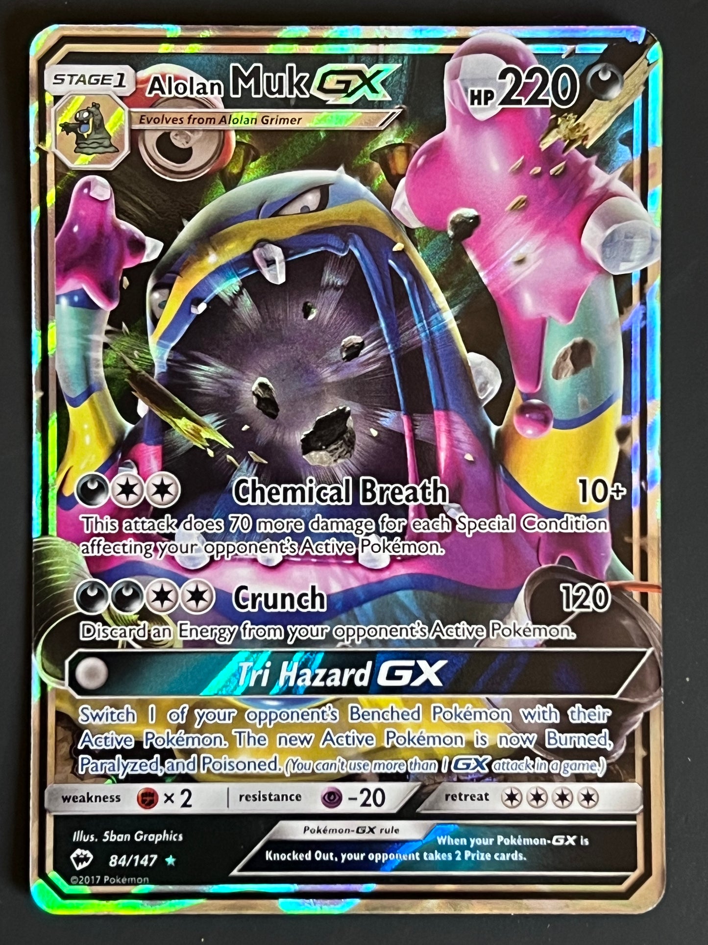 084/147 Alolan Muk Gx - Pokémon Burning Shadows Ultra Rare