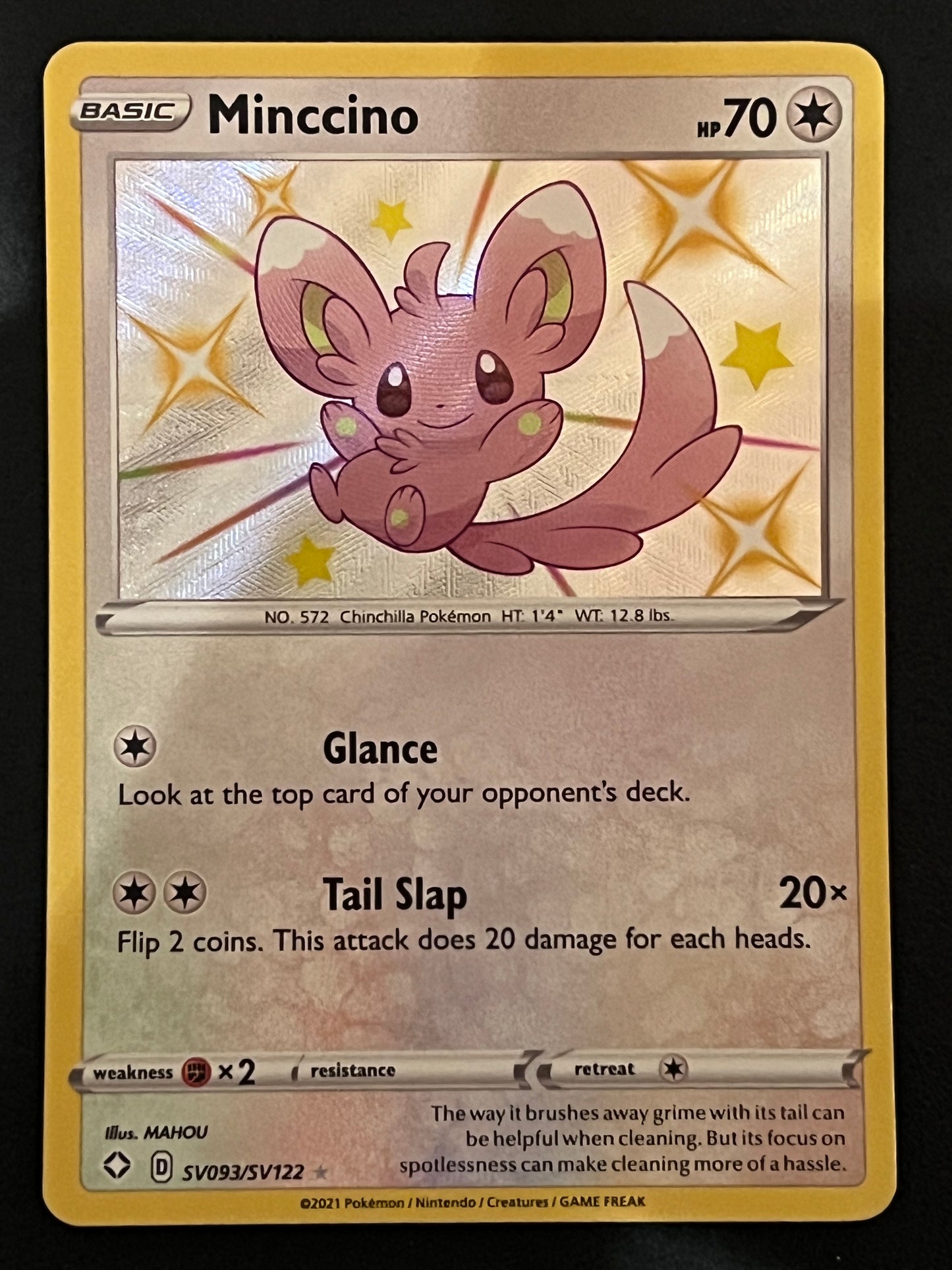 Minccino- SV093/SV122 Shining Fates Rare Shiny Holo