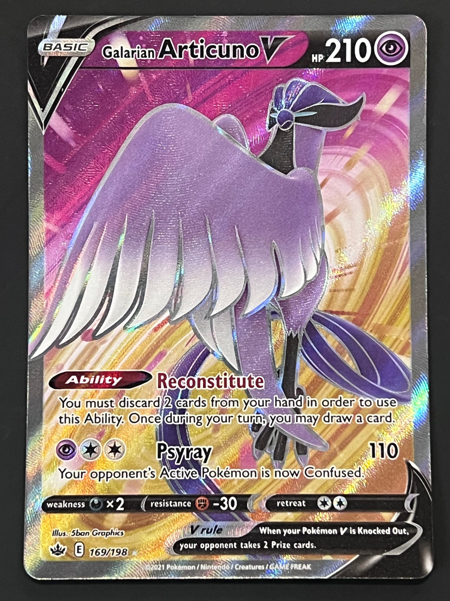 169/198 Galarian Articuno V - Pokémon Chilling Reign Full Art