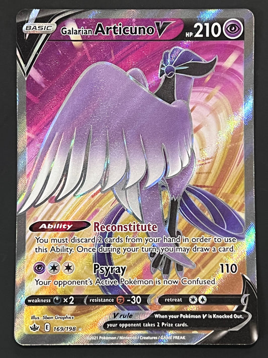 169/198 Galarian Articuno V - Pokémon Chilling Reign Full Art