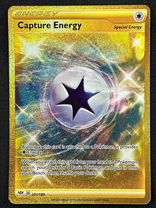 201/189 Capture Energy - Pokémon Darkness Ablaze Gold Secret Rare