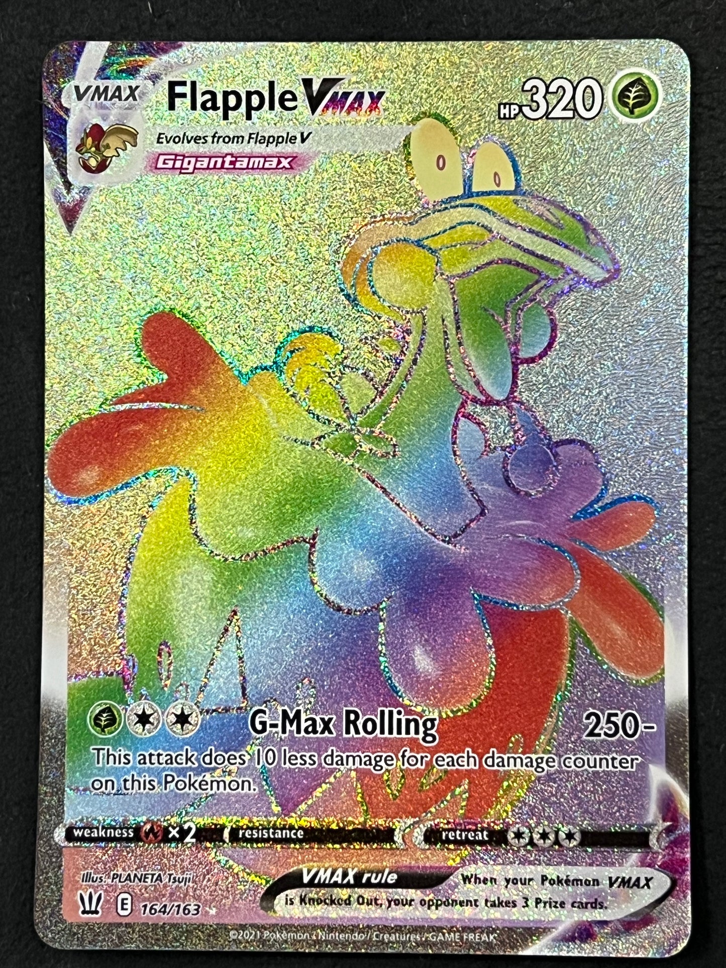 Flapple VMax - 164/163 Battle Styles Rainbow Rare Holo