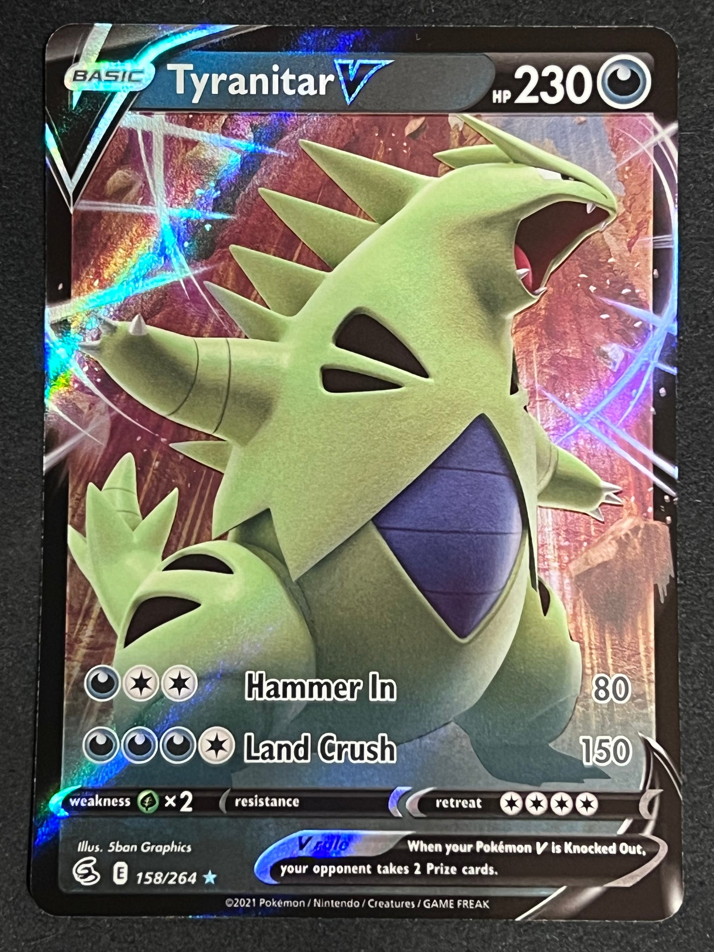 Tyranitar V - 158/264 Fusion Strike Rare Holo V