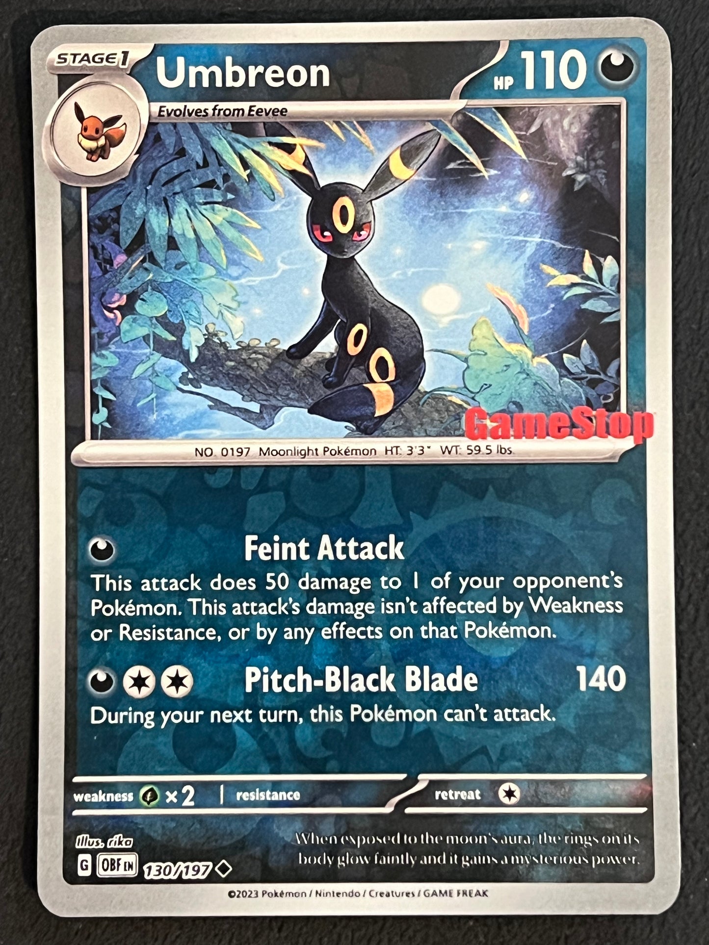 130/197 Umbreon (STAMPED) - Pokémon Obsidian Flames GameStop Promo