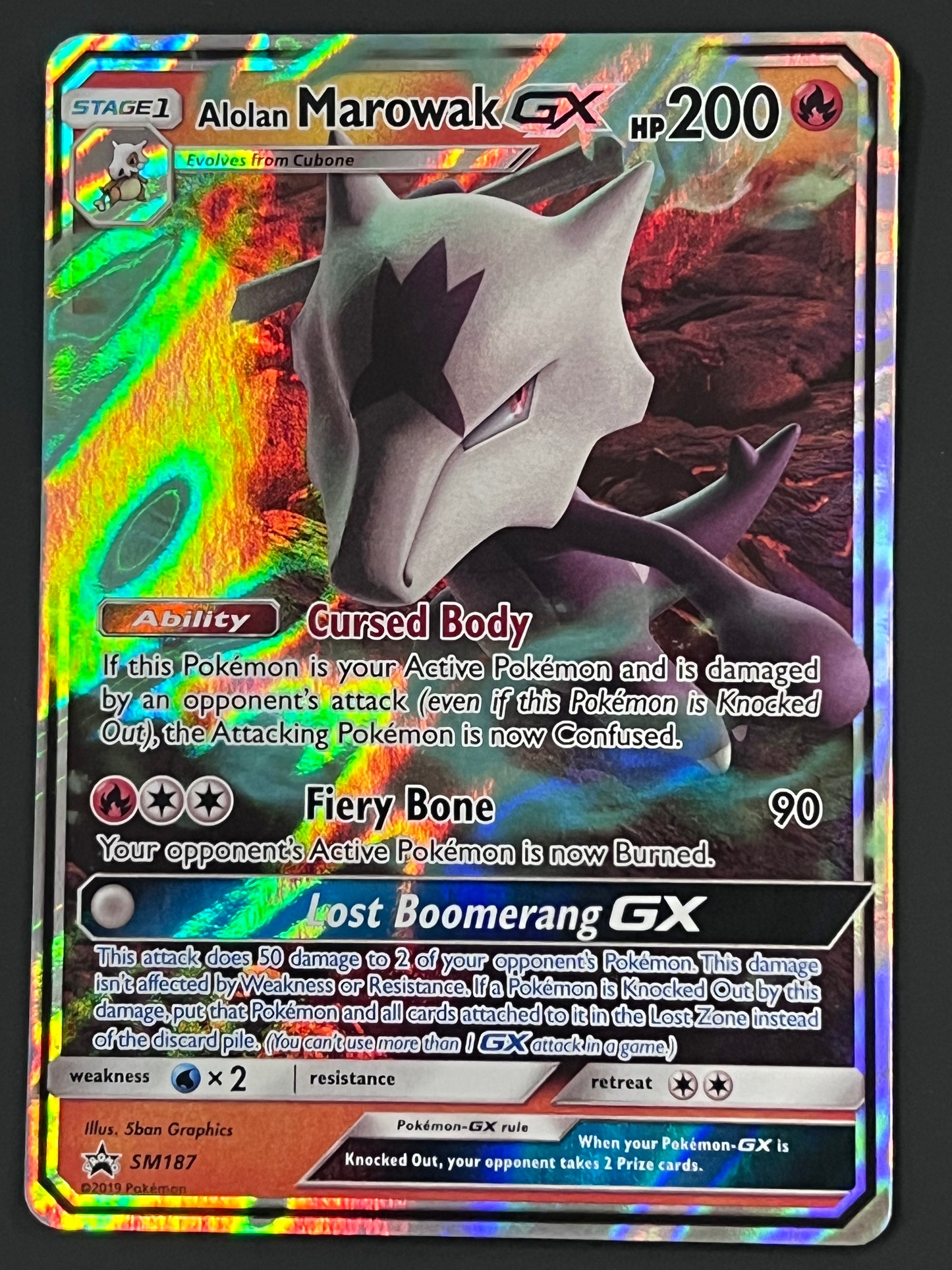 SM187 Alolan Marowak Gx - Pokémon Black Star Promo