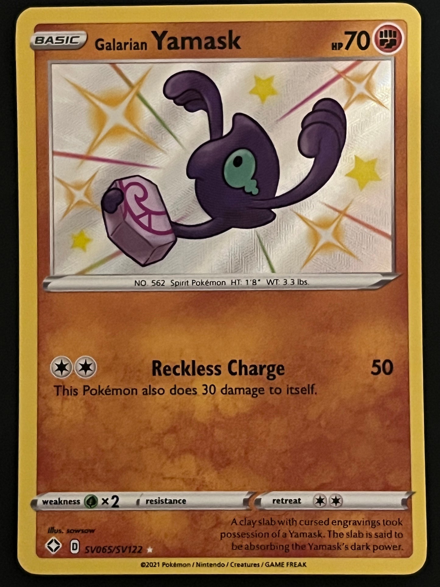 Galarian Yamask - SV065/SV122 Shining Fates Rare Shiny Holo