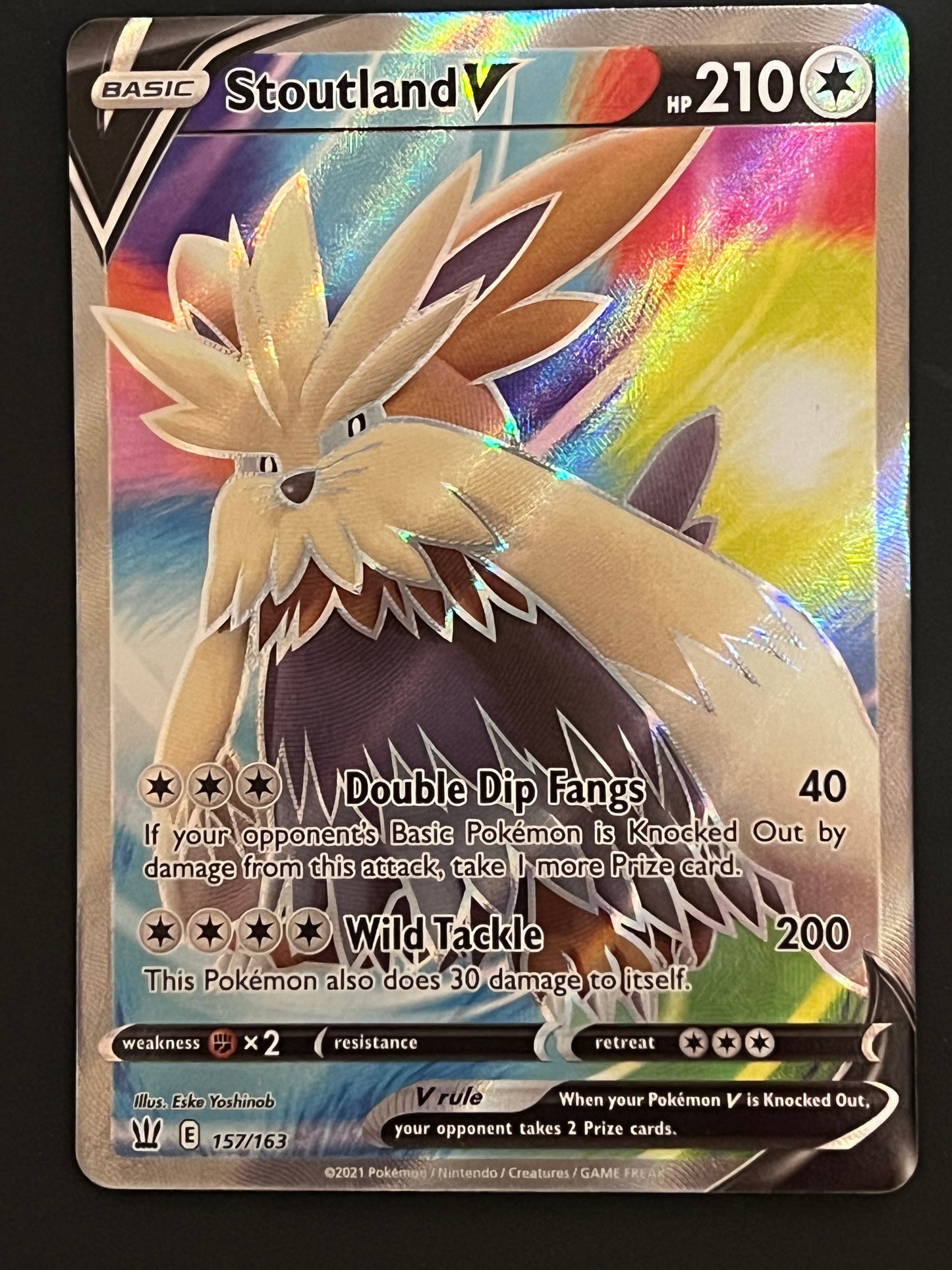 Stoutland V - 157/163 Battle Styles Full Art Rare Holo V