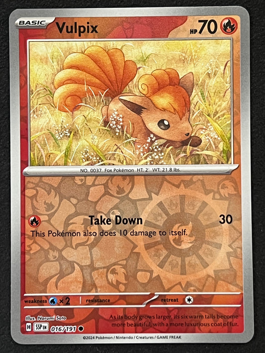 016/191 Vulpix - Pokémon Surging Sparks Common Reverse