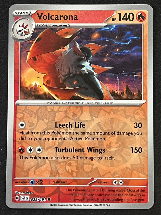 025/191 Volcarona - Pokémon Surging Sparks Common Reverse