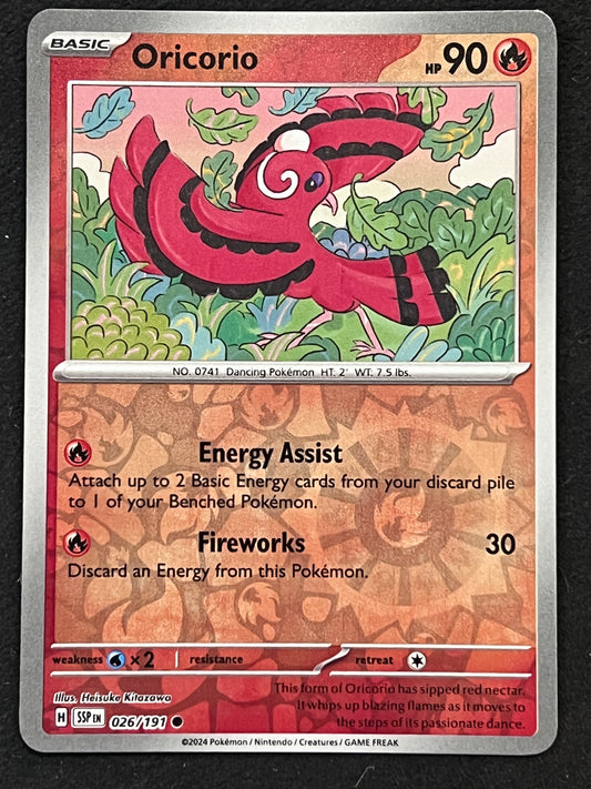 026/191 Oricorio - Pokémon Surging Sparks Common Reverse