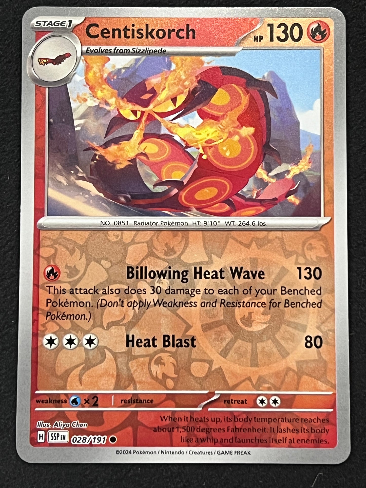 028/191 Centiskorch - Pokémon Surging Sparks Common Reverse