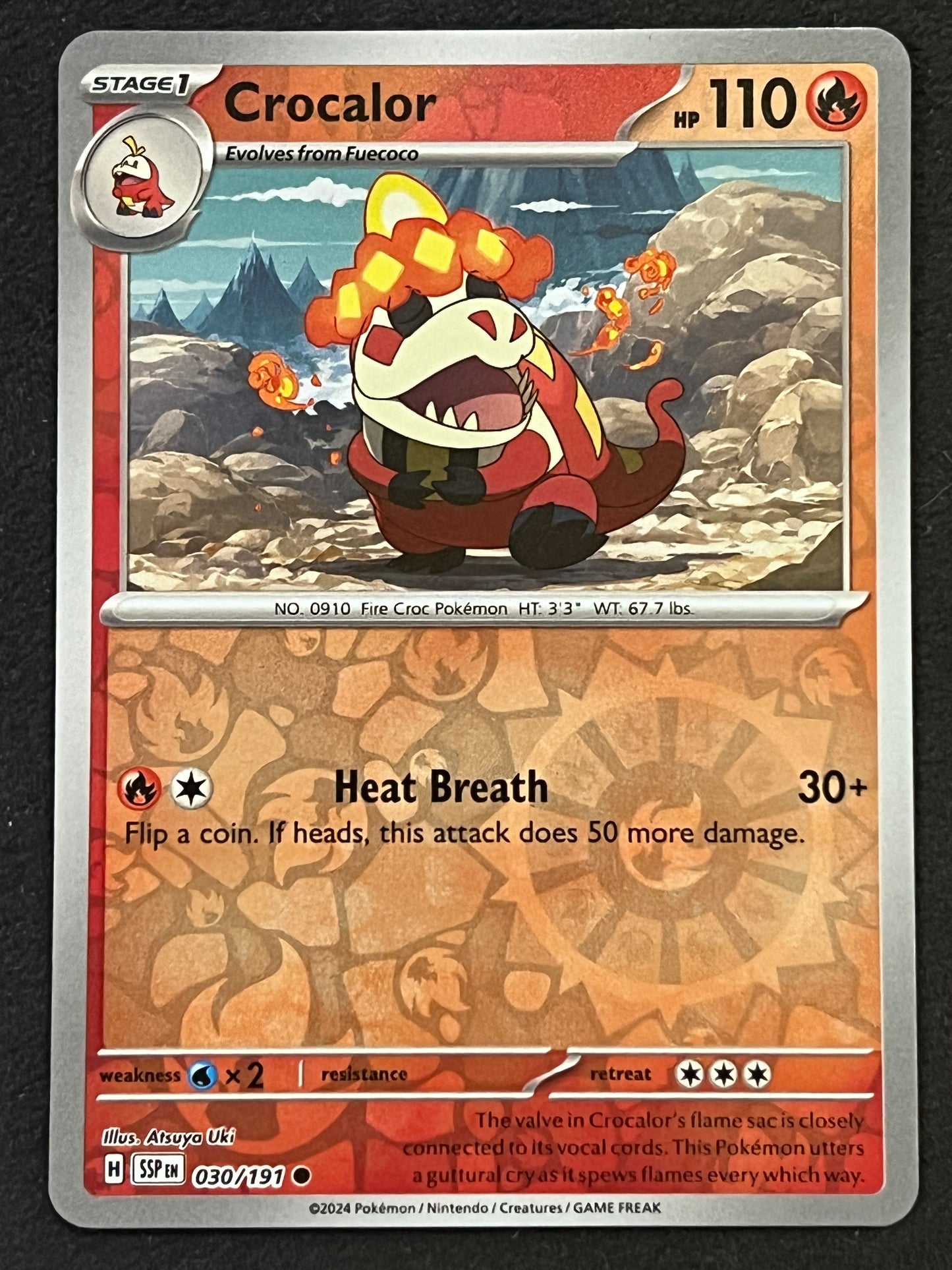 030/191 Crocalor - Pokémon Surging Sparks Common Reverse