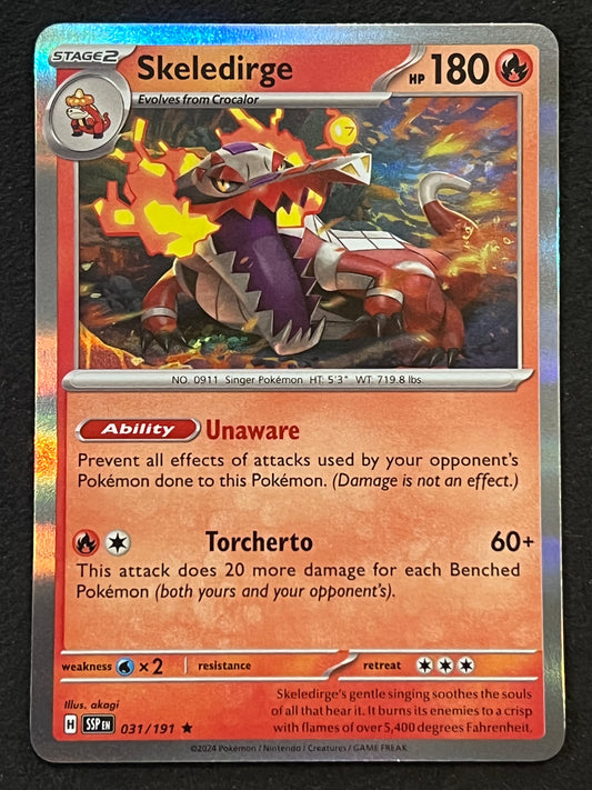 031/191 Skeledirge - Pokémon Surging Sparks Rare Holo