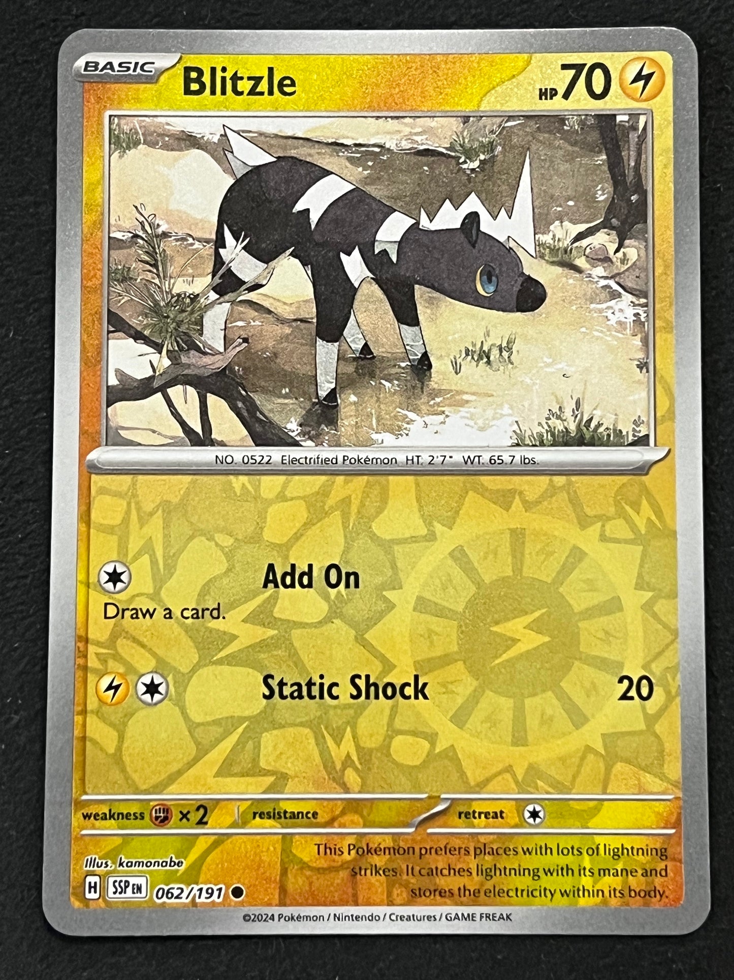 062/191 Blitzle - Pokémon Surging Sparks Common Reverse