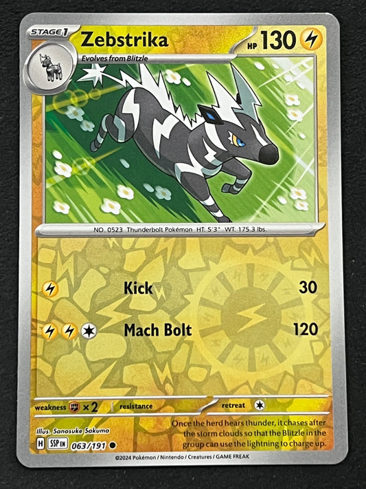 063/191 Zebstrika - Pokémon Surging Sparks Common Reverse