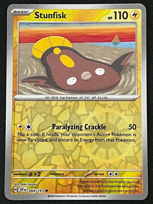 064/191 Stunfisk - Pokémon Surging Sparks Common Reverse