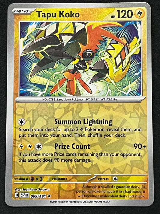 065/191 Tapu Koko - Pokémon Surging Sparks Rare Reverse