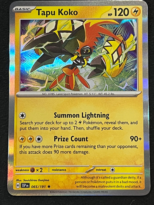 065/191 Tapu Koko - Pokémon Surging Sparks Rare Holo