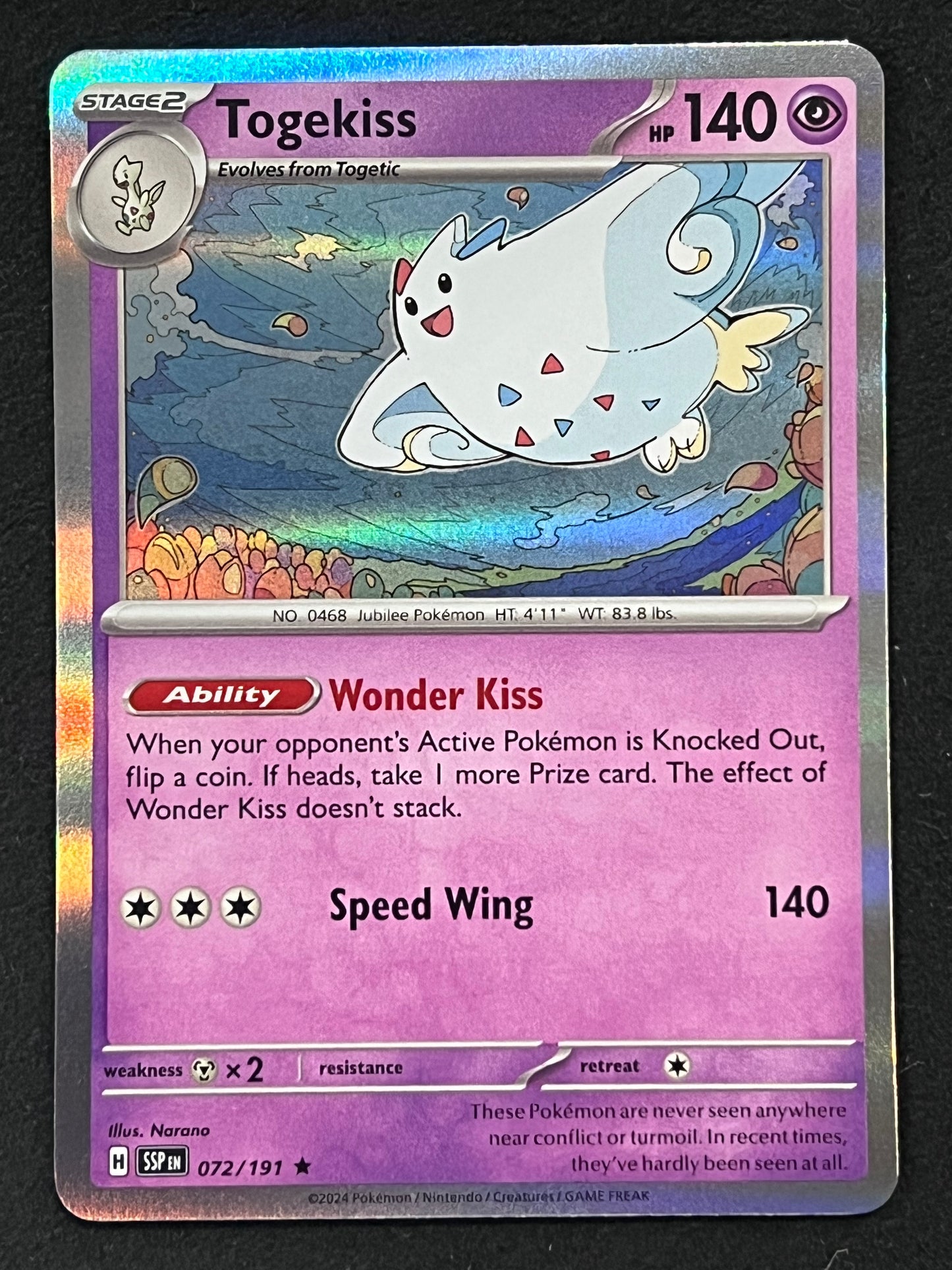 072/191 Togekiss - Pokémon Surging Sparks Rare Holo